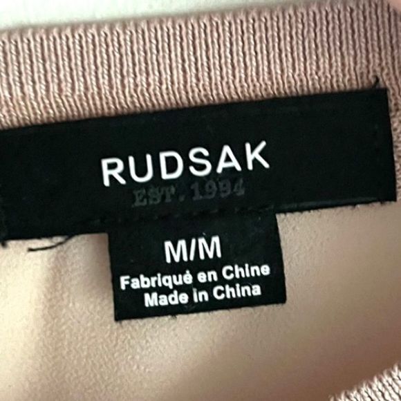 RUDSAK Sleeveless Blouse Tank Top Knit Semi-Sheer Dusty Rose Pink M - Picture 4 of 5